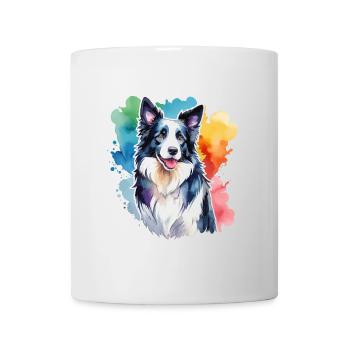 Border Collie Aquarelles - Mug blanc - blanc - Devant