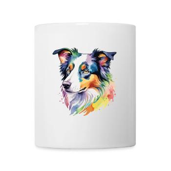 Border Collie Aquarelles - Mug blanc - blanc - Devant