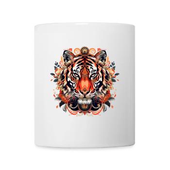 Tiger Multicolored Floral - Mug - white - Front
