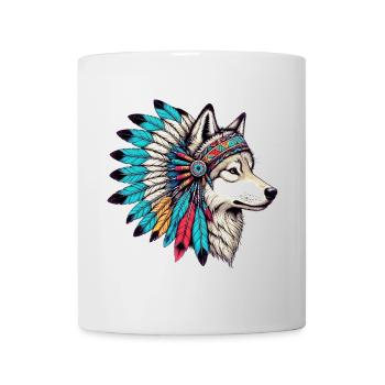 Loup amérindien Peaux-rouges d’Amérique - Mug blanc - blanc - Devant