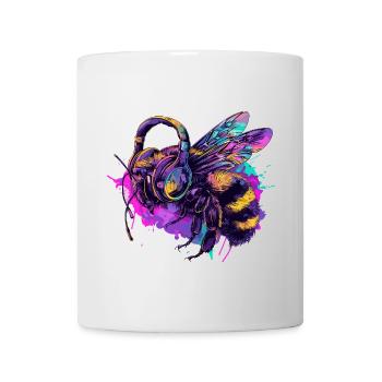 Bee Bee Bee Head with Headphones - Mug - white - Front