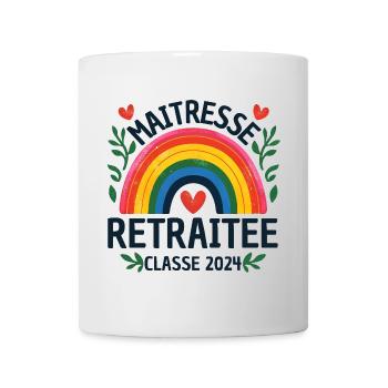 Maîtresse d' école retraitée classe 2024 - Mug blanc - blanc - Devant