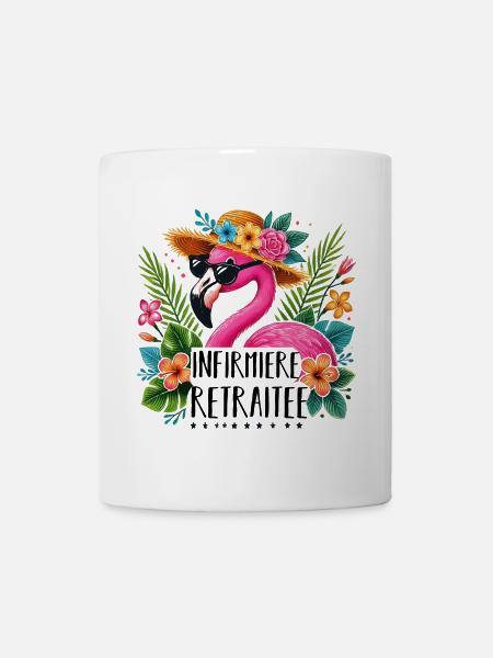 Infirmière retraitée cadeau retraite flamant rose - Mug blanc - blanc