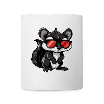 Skunk Lunettes de soleil Cadeau - Mug blanc - blanc - Devant