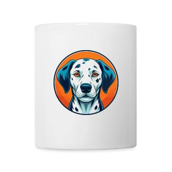 Dalmatiner Hund Niedliches Kawaii Cartoon Tier Haustier Logo - Tasse - Weiß - Vorne
