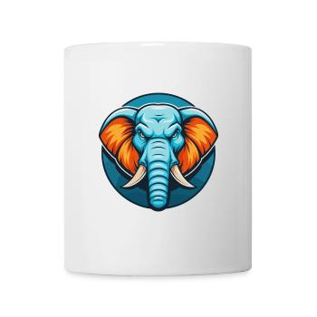 Elefant Niedliches Kawaii Cartoon Tier Haustier Logo - Tasse - Weiß - Vorne