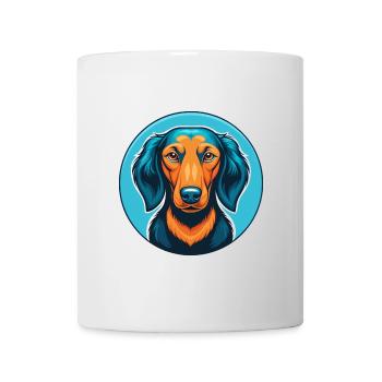 Dackel Hund Niedlich Kawaii Cartoon Tier Haustier Logo - Tasse - Weiß - Vorne