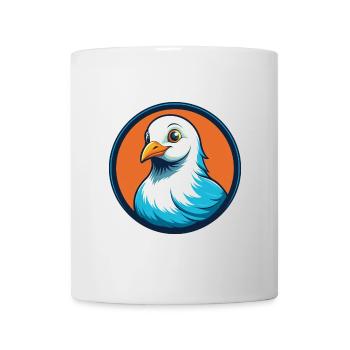 Taube Niedliche Kawaii Cartoon Clipart Tier Haustier Logo - Tasse - Weiß - Vorne