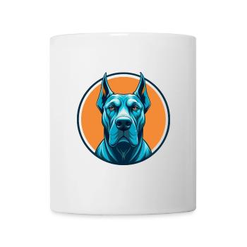 Dogue Allemand Chien Mignon Kawaii Dessin Animé Animal Animal Logo De Compagnie - Mug blanc - blanc - Devant