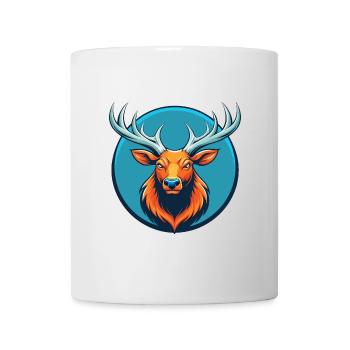 Elch süße Kawaii Cartoon Clipart Tier Haustier Logo - Tasse - Weiß - Vorne