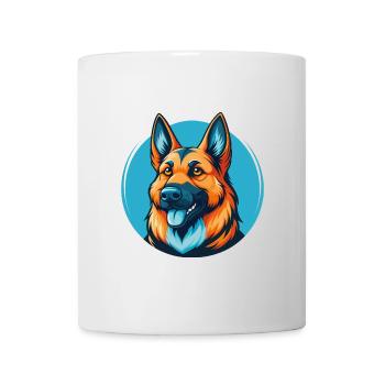 German Shepherd Dog Cute Kawaii Cartoon Pet Logo - Mug - white - Front