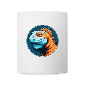 Iguana Cute Kawaii Cartoon Clipart Animal Pet Logo - Mug - white - Front