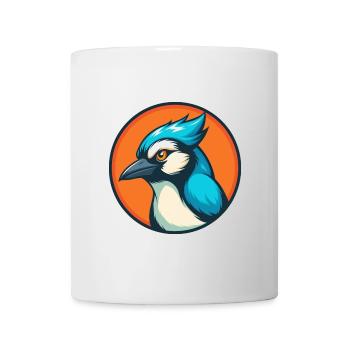 Jay Bird Niedliches Kawaii Cartoon Tier Haustier Logo - Tasse - Weiß - Vorne