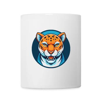 Jaguar Cute Kawaii Cartoon Clipart Animal Pet Logo - Mug - white - Front