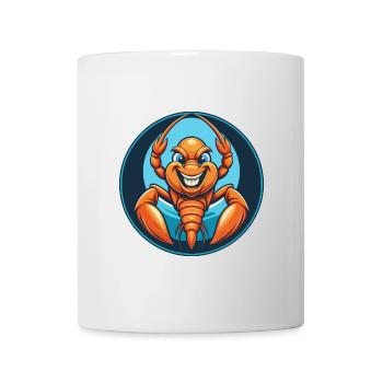 homard mignon drôle Kawaii dessin animé animal animal logo - Mug blanc - blanc - Devant