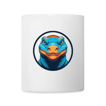 Dragon de Komodo Mignon Kawaii Dessin animé Animal Animal Logo - Mug blanc - blanc - Devant