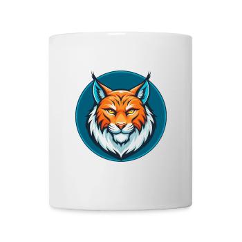 Luchs Niedliche Kawaii Cartoon Clipart Tier Haustier Logo - Tasse - Weiß - Vorne