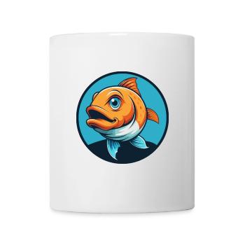 Poisson mignon Kawaii dessin animé Clipart Animal Animal Pet Logo - Mug blanc - blanc - Devant