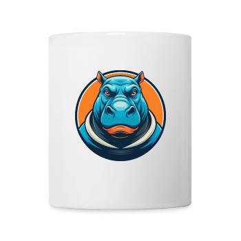 Hippo Cute Kawaii Cartoon Clipart Animal Pet Logo - Mug - white - Front