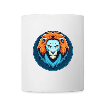 Lion mignon Kawaii dessin animé Clipart Animal Pet Logo - Mug blanc - blanc - Devant