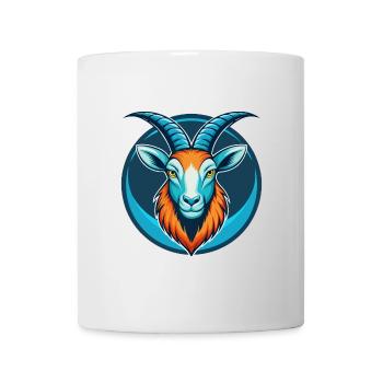 Steinbock Niedliche Kawaii Cartoon Clipart Tier Haustier Logo - Tasse - Weiß - Vorne