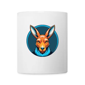 Kangaroo Cute Kawaii Cartoon Animal Pet Logo - Mug - white - Front
