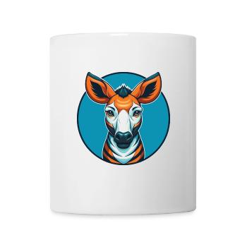 Okapi Cute Kawaii Cartoon Clipart Animal Pet Logo - Mug - white - Front