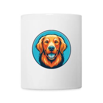 Golden Retriever Dog Cute Kawaii Cartoon Pet Logo - Mug - white - Front