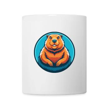 Groundhog Cute Kawaii Cartoon Animal Pet Logo - Mug - white - Front
