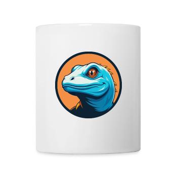 Eidechse Niedliche Kawaii Cartoon Clipart Tier Haustier Logo - Tasse - Weiß - Vorne