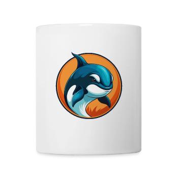 Orca Niedliche Kawaii Cartoon Clipart Tier Haustier Logo - Tasse - Weiß - Vorne