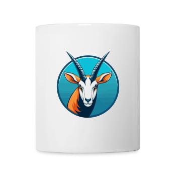 Oryx mignon kawaii dessin animé clipart animal de compagnie logo - Mug blanc - blanc - Devant