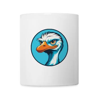 autruche mignon drôle kawaii dessin animé animal de compagnie logo - Mug blanc - blanc - Devant
