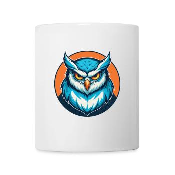 Owl Cute Kawaii Cartoon Clipart Animal Pet Logo - Mug - white - Front