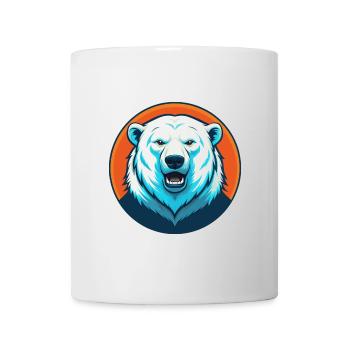 ours polaire mignon Kawaii dessin animé animal de compagnie logo - Mug blanc - blanc - Devant