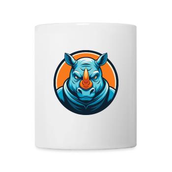 Rhino Niedlich Kawaii Cartoon Clipart Tier Haustier Logo - Tasse - Weiß - Vorne