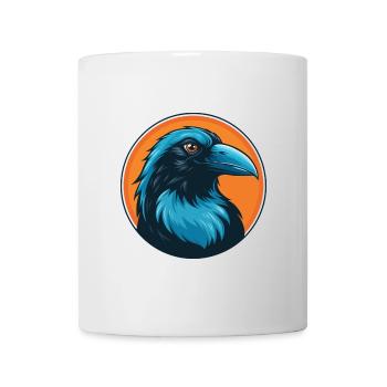 Raven Cute Kawaii Cartoon Clipart Animal Pet Logo - Mug - white - Front