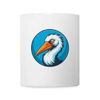 Storch süße Kawaii Cartoon Clipart Tier Haustier Logo - Tasse - Weiß - Vorne