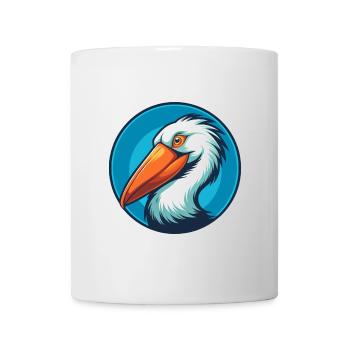 Pélican mignon drôle Kawaii dessin animé Animal Animal Logo - Mug blanc - blanc - Devant
