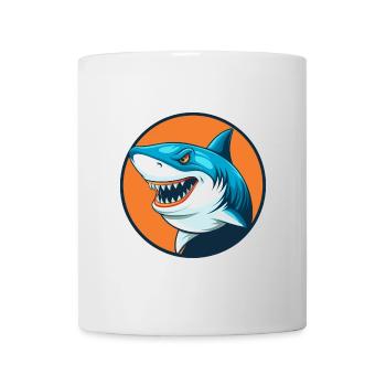 Hai Niedlich Kawaii Cartoon Clipart Tier Haustier Logo - Tasse - Weiß - Vorne