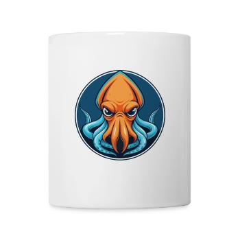 calmar mignon kawaii dessin animé clipart animal de compagnie logo - Mug blanc - blanc - Devant