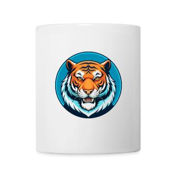 tigre mignon kawaii dessin animé clipart animal de compagnie logo - Mug blanc - blanc - Devant