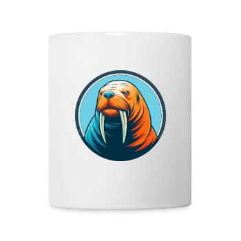 Walrus Cute Kawaii Cartoon Clipart Animal Pet Logo - Mug - white - Front