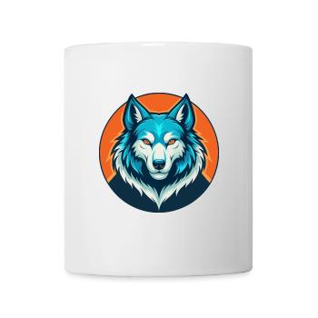 Wolf Cute Kawaii Cartoon Clipart Animal Pet Logo - Mug - white - Front