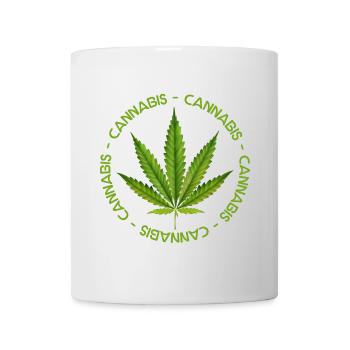 Couronne Cannabis Feuille Verte - Mug blanc - blanc - Devant
