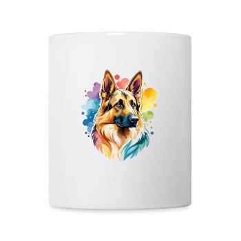 Deutscher Schäferhund Wasserfarben - Tasse - Weiß - Vorne