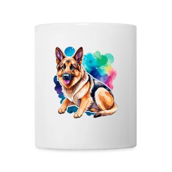 Deutscher Schäferhund Wasserfarben - Tasse - Weiß - Vorne