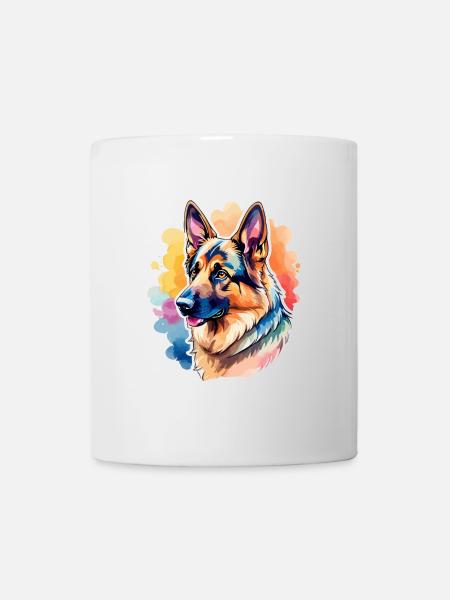 Berger Allemand Aquarelle - Mug blanc - blanc
