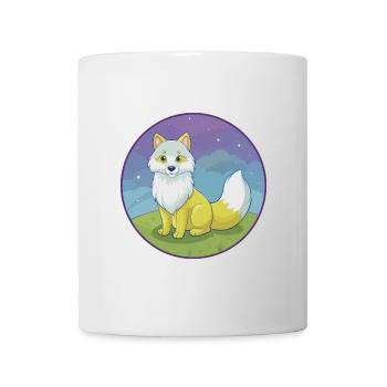 Polarfuchs Niedlich Kawaii Cartoon Clipart Tier Haustier - Tasse - Weiß - Vorne
