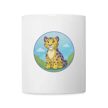 Amur Leopard Cute Kawaii Cartoon Clipart Animal - Mug - white - Front